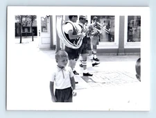 Old Vintage Photo BAD CROP BOYS BRASS INSTRUMENT MARCHING BAND MEN SNAPSHOT
