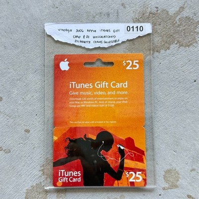 Vintage 2006 Apple iTunes Gift Card $25 Unscratched Silhouette Rare Collectible