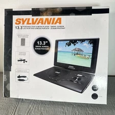 Sylvania 13-inch Screen Portable DVD Player Black NEW OPEN BOX See Pics