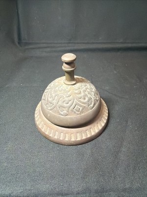 Vintage Ornate Brass Service/Hotel/Counter/Shop Desktop Reception Bell*WORKING*