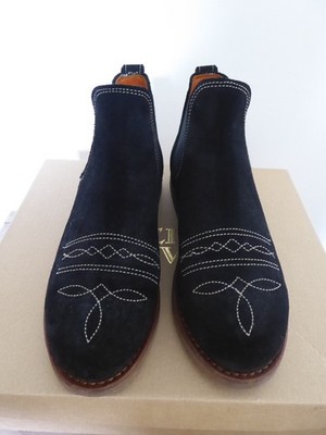 Penelope Chilvers black suede safari ankle boots with Spanish