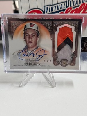 2023 Topps Dynasty - Autographed Patch Cal Ripken 3 /10 (AU, MEM)