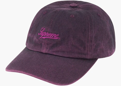 SUPREME Washed Twill 6 PANEL CAP Hat Purple SS22