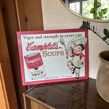 Vintage Campbell s Soup Metal Tin Sign Retro Campbell Pop Art Kitchen Decor