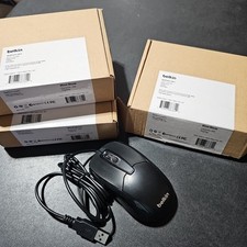 Lot of 3 Belkin F5M010qBLK Wired Optical Mouse, 2 New 1 Open Box USB-A 3-Button