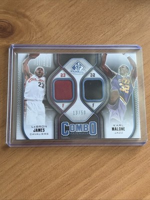 NBA Uniform Lebron James Karl Malone /50 CM-MJ 2009-10 Upper Deck SP Combo Card