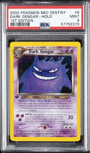 2002 POKEMON NEO DESTINY 1ST ED #6 DARK GENGAR-HOLO PSA 9