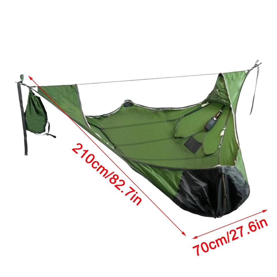 Flat Sleep Hammock Tent With Bug Net And Suspension Kit Outdoor Camp Super Long  - Image 3 of 4
