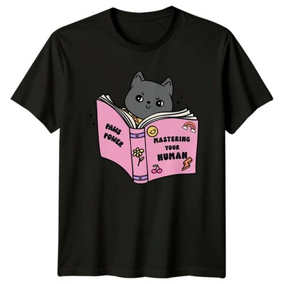 Paws Power Mastering Your Human Damen T-Shirt Katze Humor Geburtstag Geschenk für Sie
