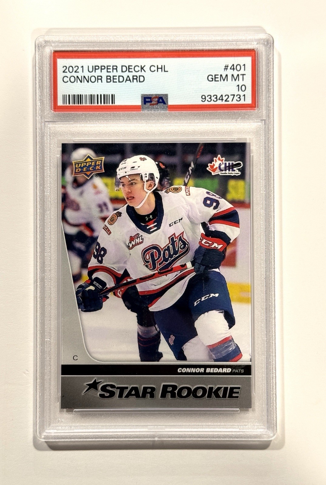 2021-22 Upper Deck CHL - 2020-21 CHL Star Rookies Connor Bedard #401 (RC) PSA 10
