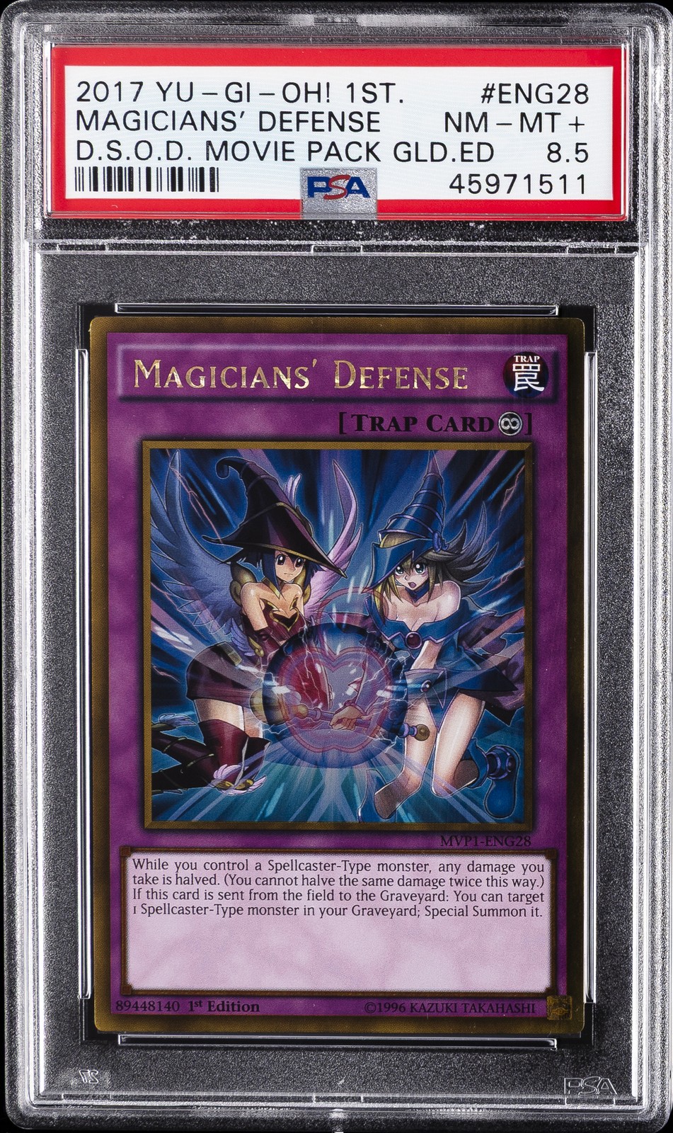 2017 Yu-Gi-Oh! YU-GI-OH! THE DARK SIDE OF DIMENSIONS MOVIE PACK GOLD EDITION D.S.O.D MOVIE PACK GLD.ED. #ENG28 Magicians' Defense front