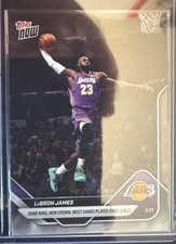 LEBRON JAMES 2025-26 Topps Now #221 Los Angeles Lakers NBA Most Games Played 
