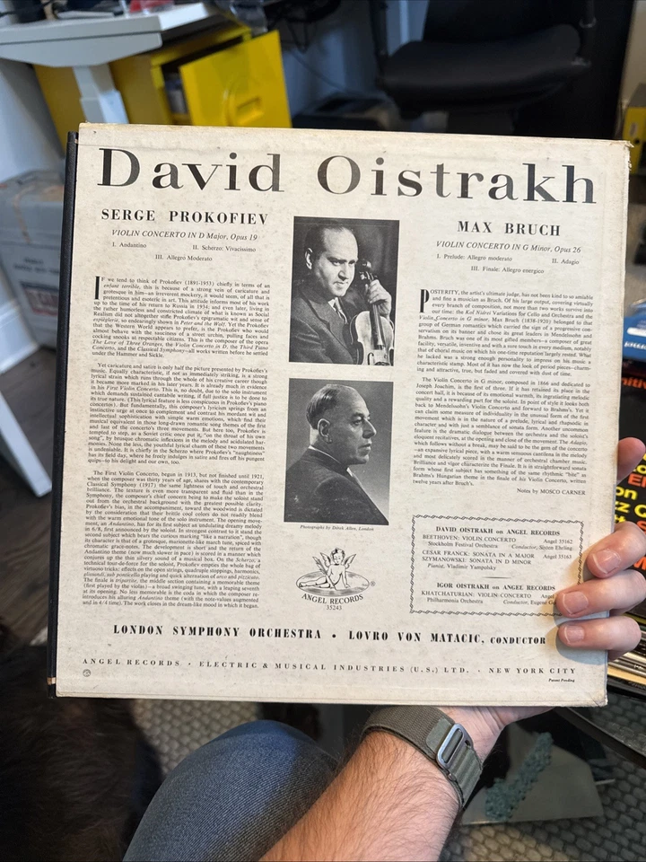 DAVID OISTRAKH (Violin) BRUCH: Violin Concerto-PROKOFIEV: Violin Concerto-ANGEL - Image 2 of 4