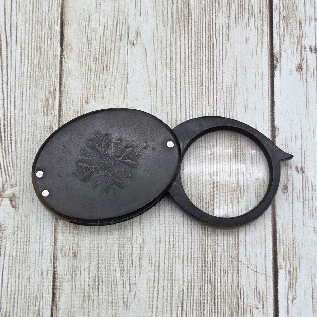 Civil War Antique Magnifying Glass John Biggin Ornate Pattern Sterling
