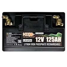 12V 125Ah Lithium LiFePO4 Battery with 80A BMS for Solar, RV, Boat, Marine.