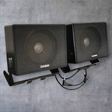 Casio MT-400V MT-800 Detachable Keyboard Speakers Pair w/ Brackets Tested