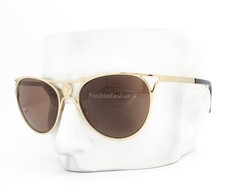 Versace Sunglasses VE 2237 1252/73 Polished Pale Gold Dark Brown Tinted w/case