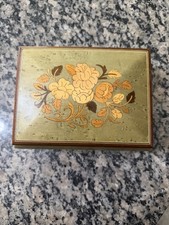 vintage wood jewelry music box made in Italy