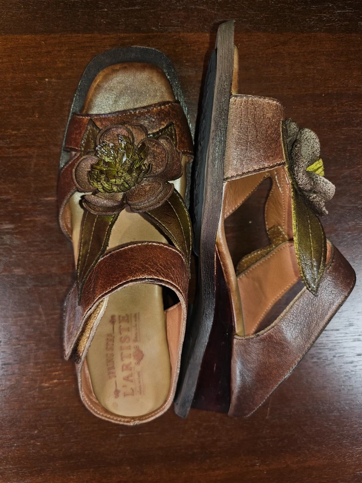 L'Artiste Spring Step Sandales Midtown Brown Wedge Size 37 US 6 MFRP $229 - Image 4 of 4