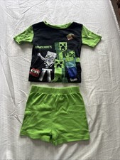 Minecraft Mob Creeper Zombie Skeleton PJ Pajama Shorts Shirt Kid Boy Children