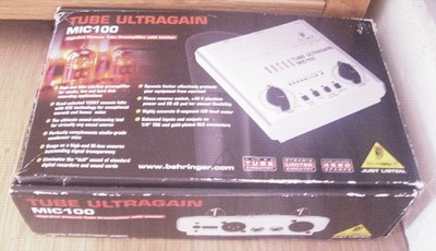 Behringer Tube Ultragain MIC100 Vacuum Tube Preamplifier and Power Adapter