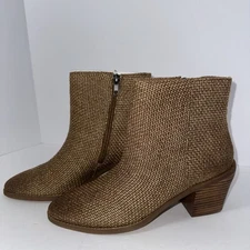 NEW Band of Gypsies Ankle Boots Womens 8.5 Loveland Brown Cognac Jute Canvas