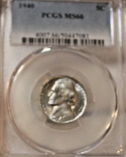 1940 Jefferson Nickel PCGS MS 66 Superb Eye Appeal Beautiful Blue & Sunset Color