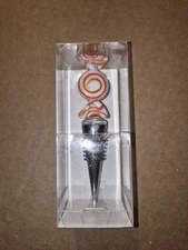 New Glass Christmas Candy Wine Bottle Stopper In Box