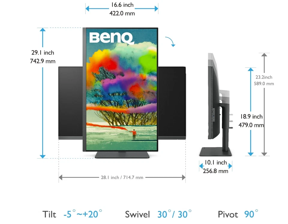 BenQ PD3205U Designer-Monitor (AQCOLOR-Technologie, 32 Zoll 80cm) Neu & OVP - Bild 3 von 3