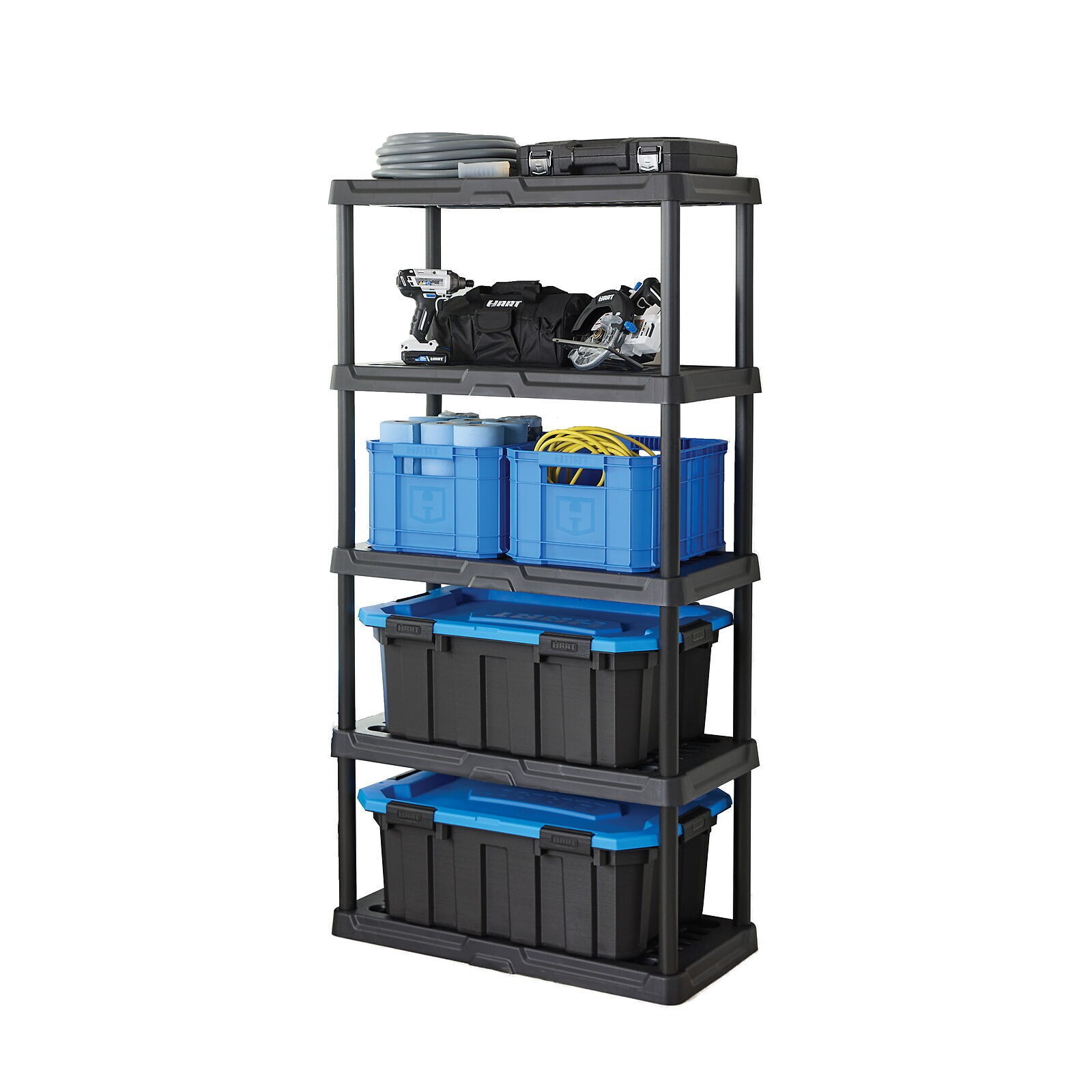 5-Tier Heavy Duty Plastic Storage Shelf for Garage Home Organizer