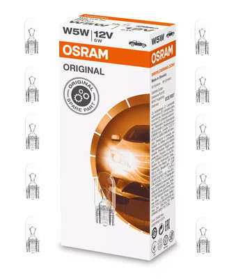 Osram 2825 W5W 5w 12v W2.1x9.5d  Halogen Headlight Lamp Bulb - Pack of 10