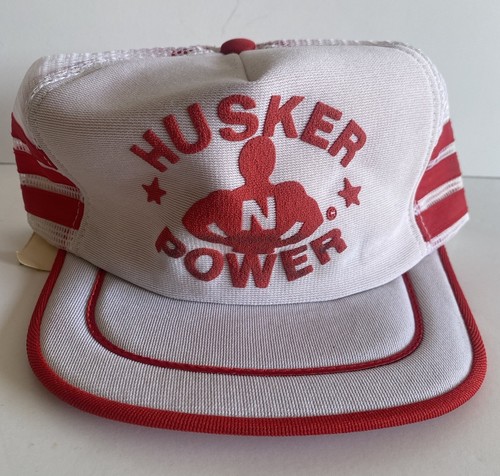Vintage NWT Nebraska Cornhuskers Snapback Hat Cap Trucker 3 Three Stripe USA - Picture 1 of 12