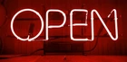 Vintage Real Neon Red Open Sign 22 X 10” Business Bar Restaurant Great Condition