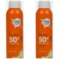 2 x 200ml Cien Sun Kids Waterproof Sun Protect Spray SPF 50+ Vegan Sunscreen 29.98 per litre