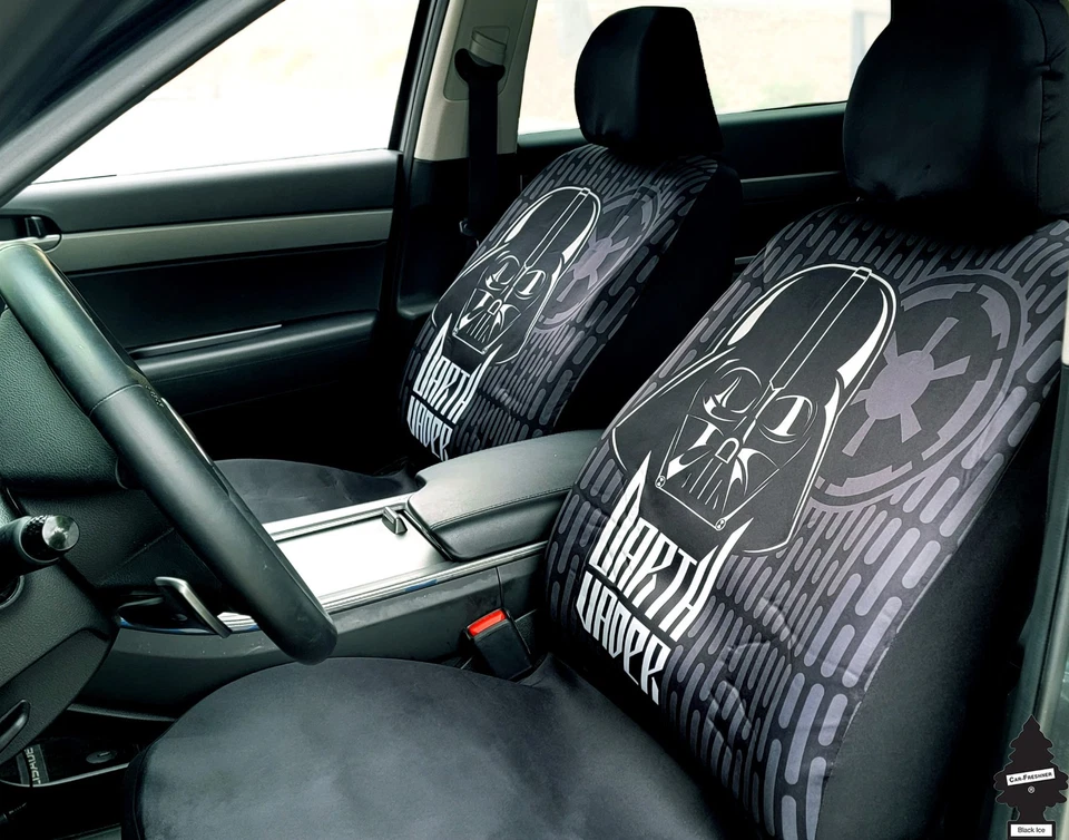 Nuevo diseño Star Wars Darth Vader juego de fundas de asiento de coche de tela negra para Toyota Foto 2 de 4