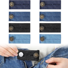 8Pcs Button Extenders for Jeans Adjustable Waist Expansion for Denim Pants Skirt
