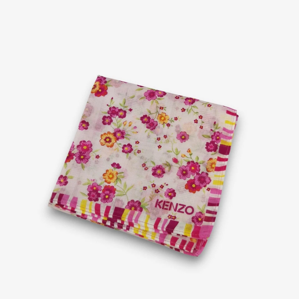 Винтажный Kenzo носовой платок цветочный Bloom шарф Рождественский шейный платок квадратный 19 x 19 - Изображение 4 из 4