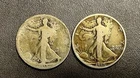 1917 And 1918 50C Walking Liberty Half Dollar Toned Lot Of 2