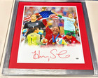HOPE SOLO SIGNED WORLD CUP FOOTBALL SOCCER OLYMPICS 21X25 FRAMED PHOTO! GTSM COA — photo 1