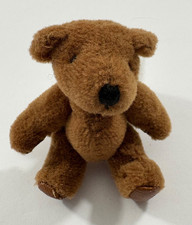 VINTAGE MINIATURE HANDMADE JOINTED PLUSH MEDIUM BROWN TEDDY BEAR 2.5  