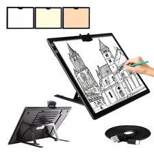 A3 Light Pad, Elice Tracing Light Box 3 Colors Mode Stepless Dimmable and 6 L...