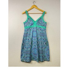 Y2K Women's Geometric Print V-Neck Sleeveless Dress Size L