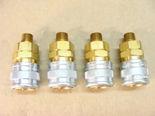 NEW lot of 4 FOSTER MFG 4104 brass body coupler quick connect fitting 1/4 NPT
