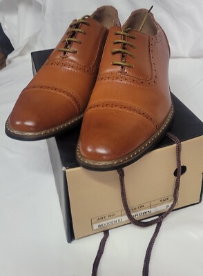 Parrazo Mens Dress Shoes Wingtip Oxford Leather Lined Lace  display picture 2