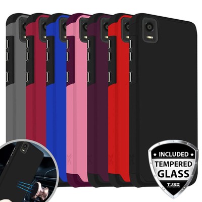 For Cricket Vision Plus 2022 (Plus Only) Phone Case Hybrid Cover +Tempered Glass