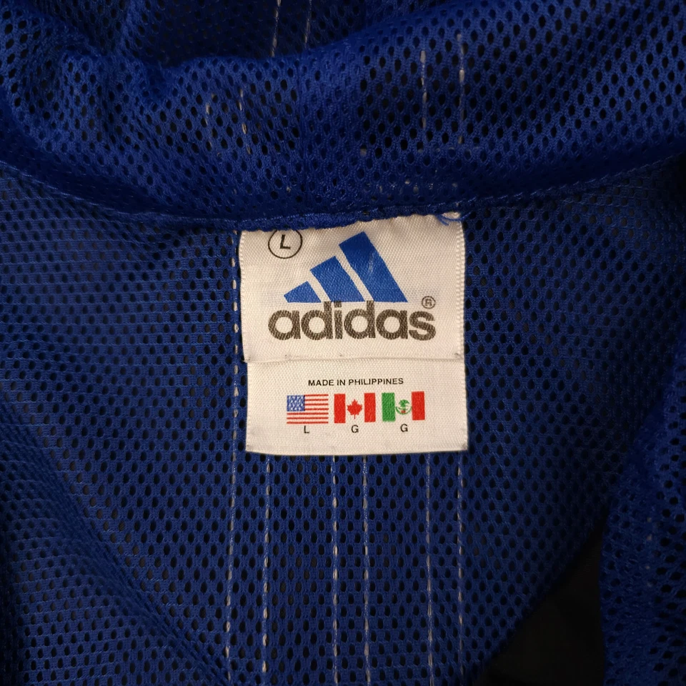 Pullover vintage años 90 Adidas cortavientos niños L negro azul 1/4 cremallera ventilado juvenil Foto 3 de 4