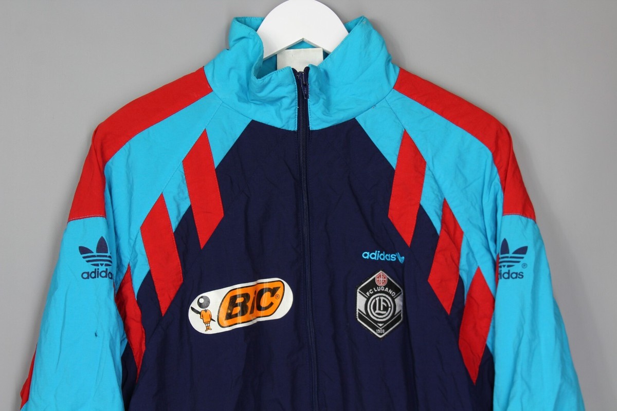 LUGANO FC SWITZERLAND 1988 1989 JACKET WARM UP PLAYER ISSUE ADIDAS