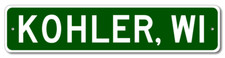 Kohler, Wisconsin Metal Wall Decor City Limit Sign - Aluminum