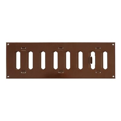 Lüftungsgitter aus braunem Metall / 300 mm x 100 mm / mit Rolladen-Flachlamellenkanal
