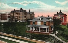 Vintage Postcard 1910's View of Milwaukee Hospital Buildings Milwaukee Wisconsin